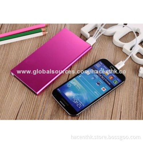 10,000mAh Super Slim Power Bank with 5V/1A Input, CE, FCC, RoHS Marks